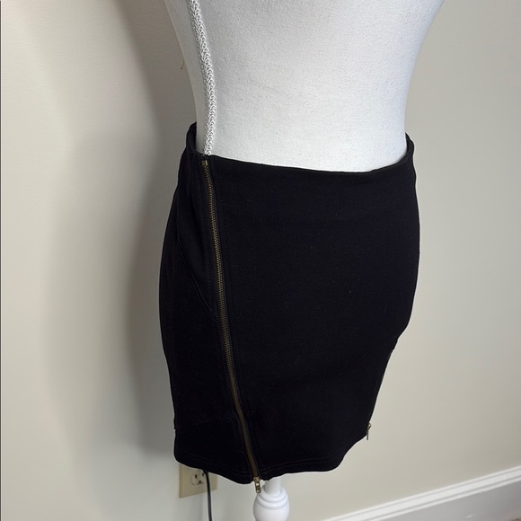Timing Black Asymmetrical Mini Skirt With Double Zippers. Size Small - Picture 1 of 12